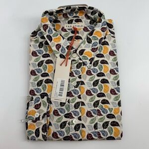 NWT Far AField fmod button down long sleeve shirt leaves fall